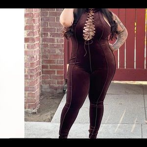 Velvet bandage Fashion Nova Jumpsuit.
